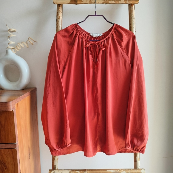 H&M Tops - 🌹The Quiet Luxury Collection🌹 H&M Brick Orange Peasant Blouse